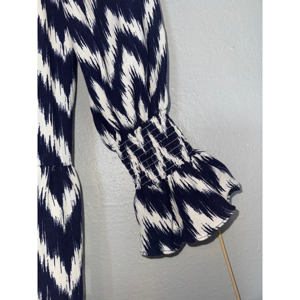 Tuckernuck Pomander Place Ikat Kenzo Swing Dress Navy Blue Short Womens Medium - Picture 7 of 10